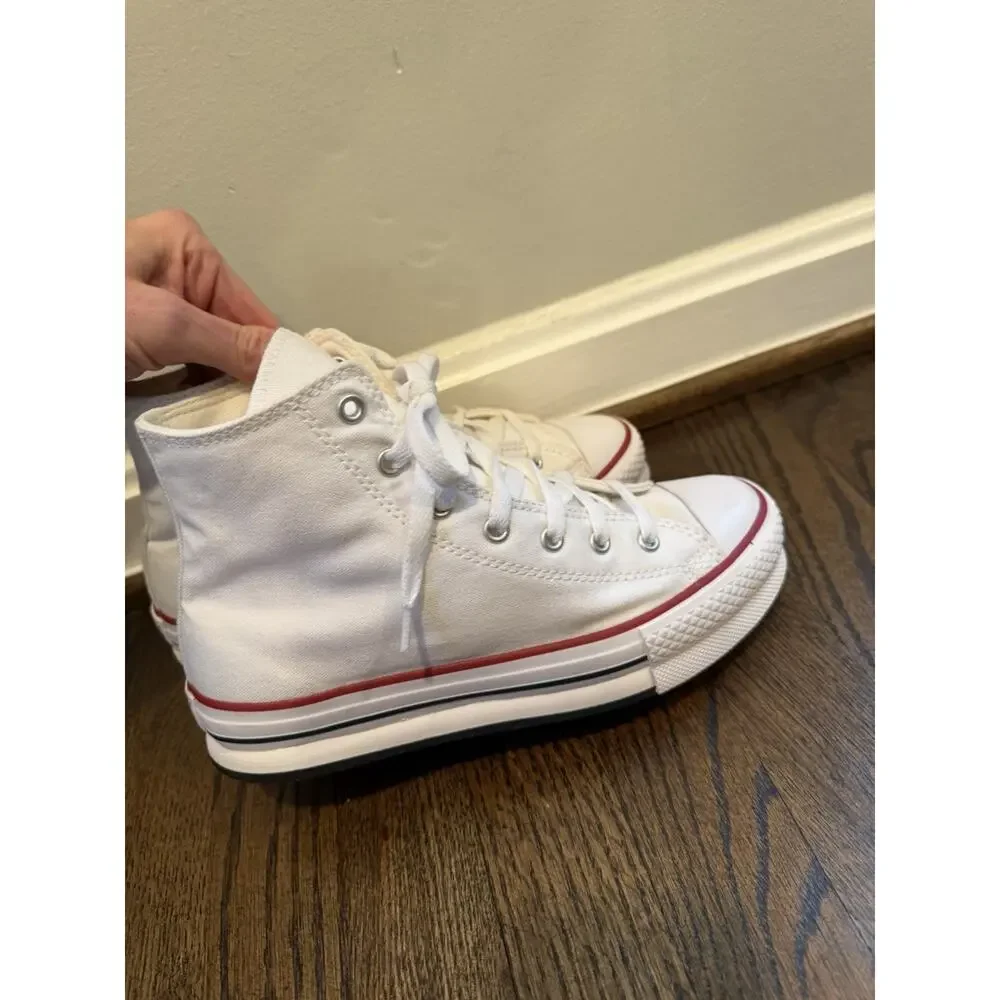 Converse Girls Chuck Taylor EVA Lift Hi Sneakers White Size 5 NEW